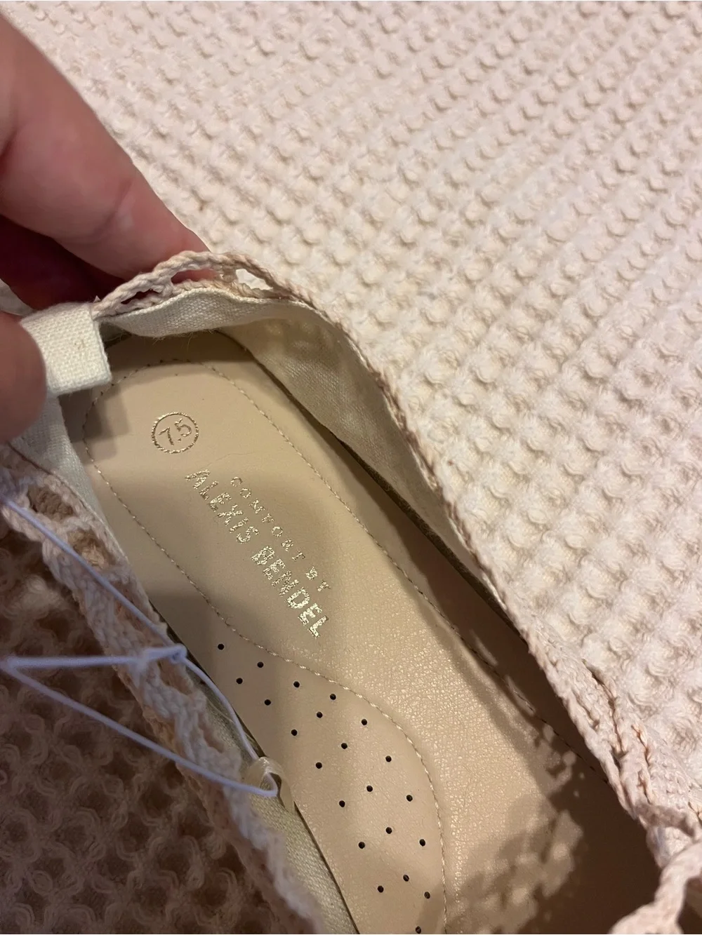 Women's Crochet Espadrille Flats in Beige